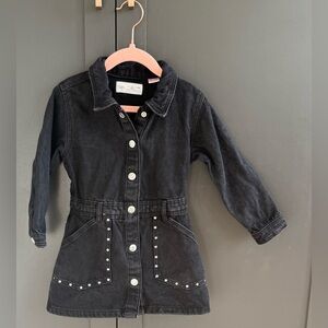 Zara Kids Black Denim Dress • 4 years